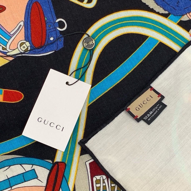 GUCCI 26S SCARF 135 IN CASHMERE AND SILK 315140