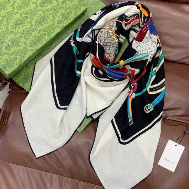 GUCCI 26S SCARF 135 IN CASHMERE AND SILK 315140