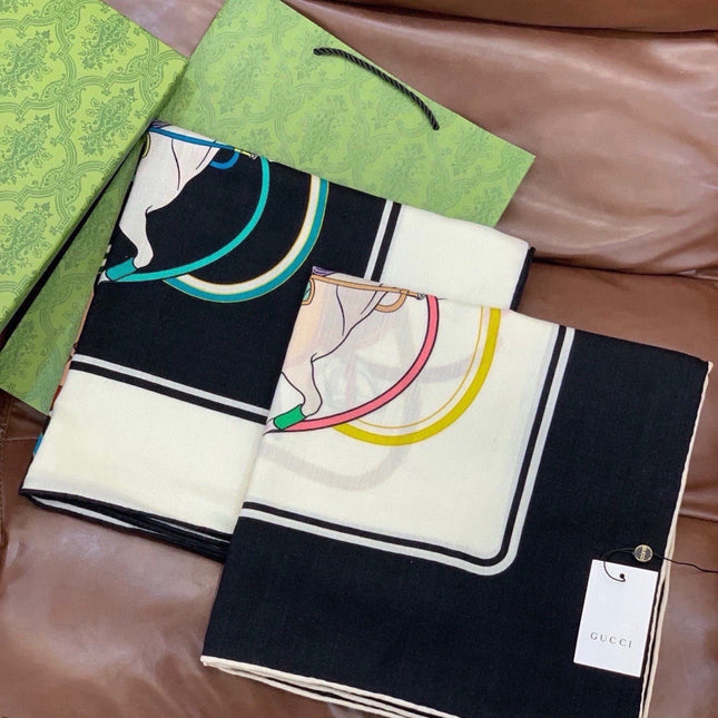 GUCCI 26S SCARF 135 IN CASHMERE AND SILK 315140