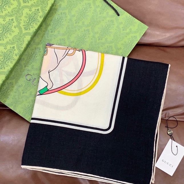 GUCCI 26S SCARF 135 IN CASHMERE AND SILK 315141