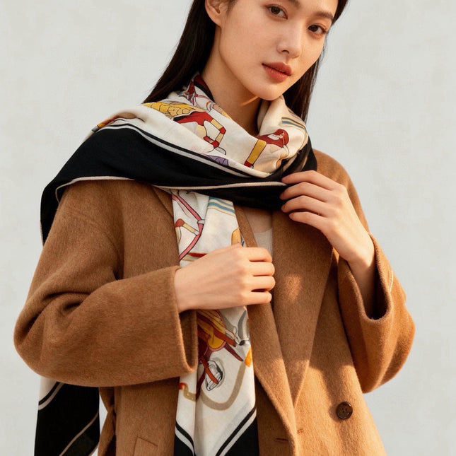GUCCI 26S SCARF 135 IN CASHMERE AND SILK 315141
