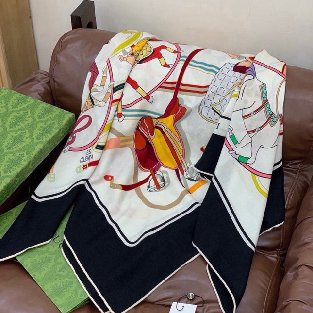 GUCCI 26S SCARF 135 IN CASHMERE AND SILK 315141