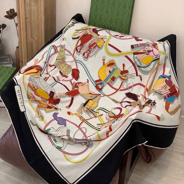 GUCCI 26S SCARF 135 IN CASHMERE AND SILK 315141