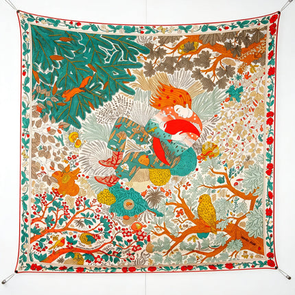 HERMES 26S SCARF 135 IN SILK AND CASHMERE 492454