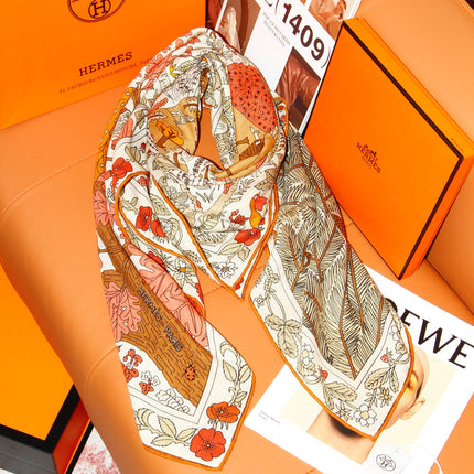 HERMES 26S SCARF 135 IN SILK AND CASHMERE 492457