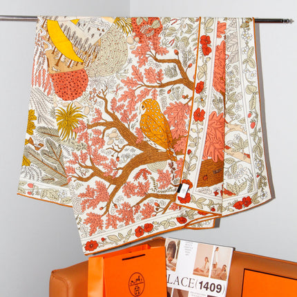 HERMES 26S SCARF 135 IN SILK AND CASHMERE 492457