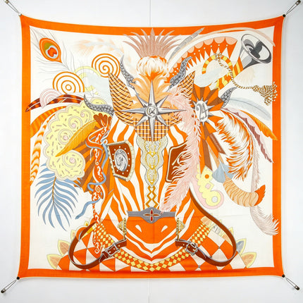 HERMES 26S SCARF 140 IN SILK AND CASHMERE 498509