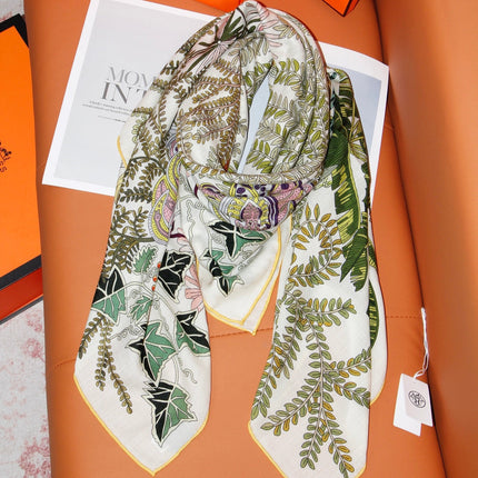 HERMES 26S SCARF 135 IN SILK AND CASHMERE 499966