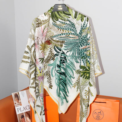 HERMES 26S SCARF 135 IN SILK AND CASHMERE 499966