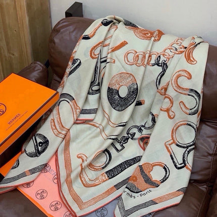 HERMES 26S SCARF 135 IN SILK AND CASHMERE 499943