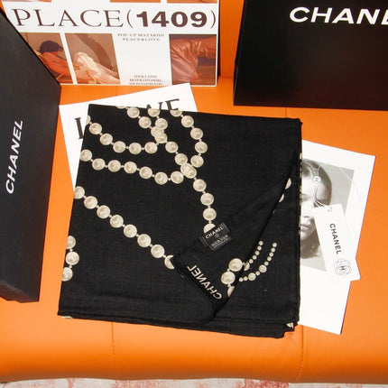 CHANEL 26S SCARF 140 IN SILK AND CASHMERE 509499