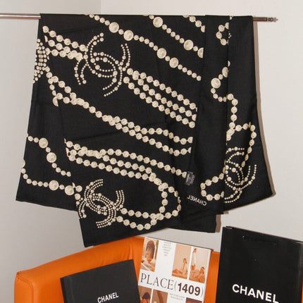 CHANEL 26S SCARF 140 IN SILK AND CASHMERE 509499