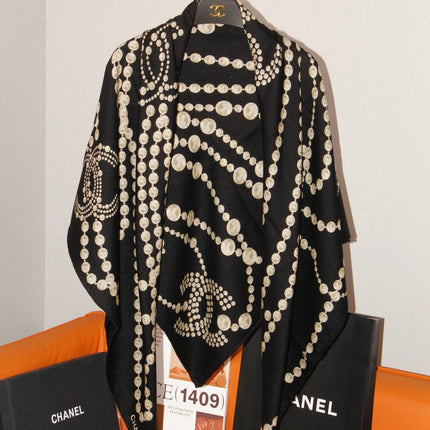 CHANEL 26S SCARF 140 IN SILK AND CASHMERE 509499