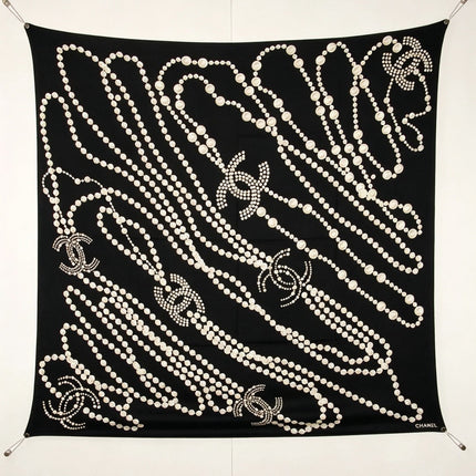 CHANEL 26S SCARF 140 IN SILK AND CASHMERE 509499