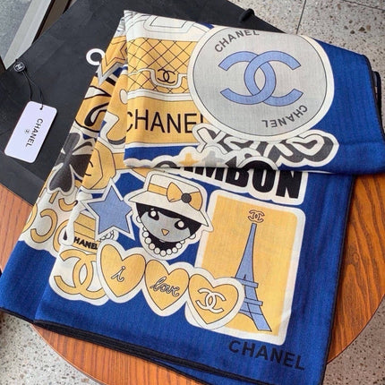 CHANEL 26S SCARF 135 IN SILK AND CASHMERE 511209