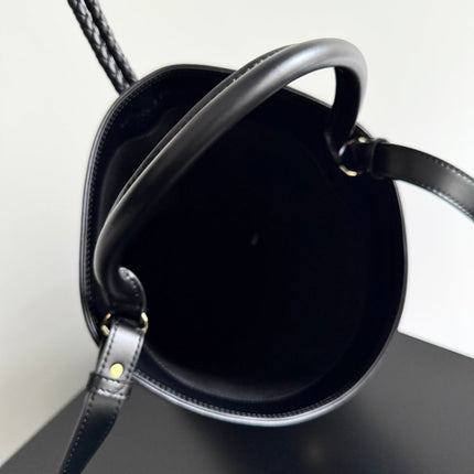 BOTTEGA VENETA 25S MEDIUM LIBERTA 30 IN BLACK CALFSKIN GOLD HARDWARE