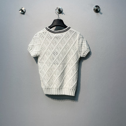 FENDI 26S SHORT SLEEVE KNIT TOP 043