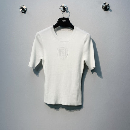 FENDI 26S SHORT-SLEEVE KNIT TOP 460