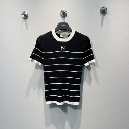FENDI 26S SHORT-SLEEVE KNIT TOP 382