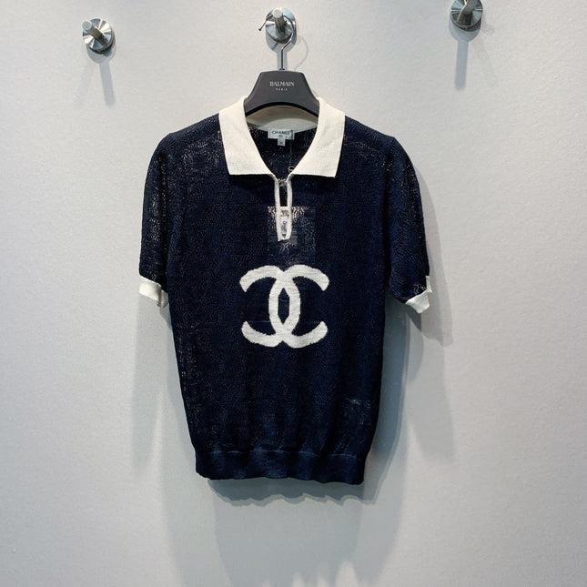 CHANEL 26S SHORT SLEEVE KNIT POLO STYLE 1248