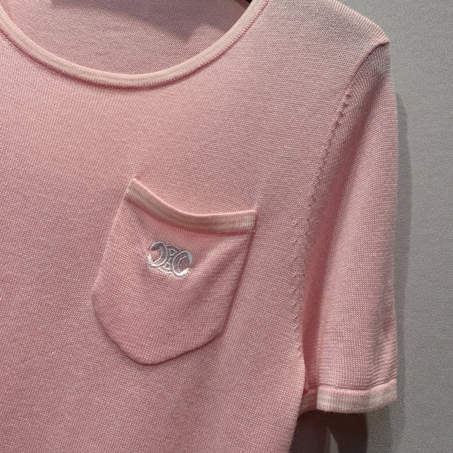 CELINE 26S SHORT-SLEEVE KNIT T-SHIRT 459