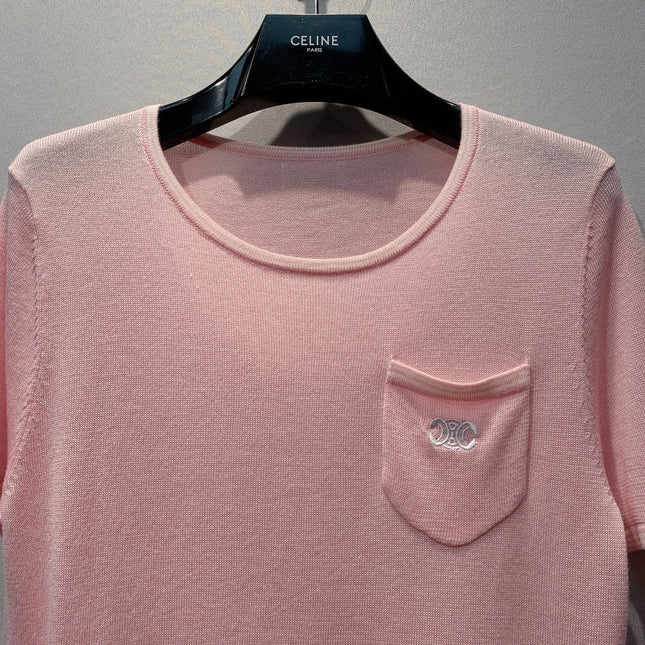 CELINE 26S SHORT-SLEEVE KNIT T-SHIRT 459