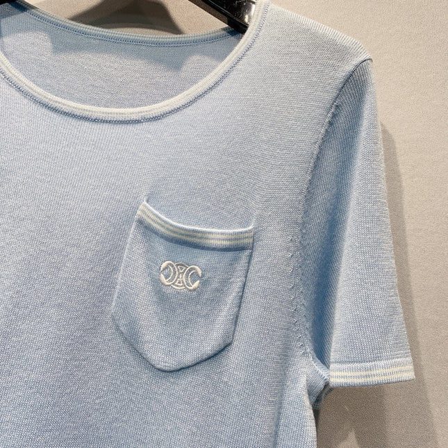 CELINE 26S SHORT-SLEEVE KNIT T-SHIRT 458