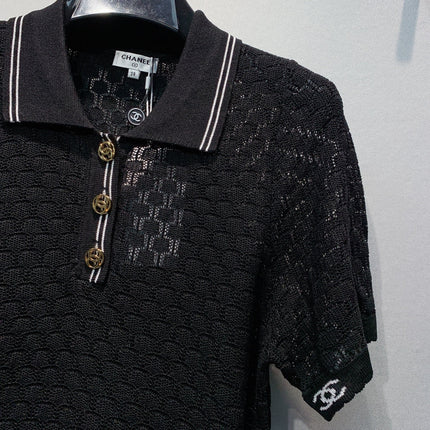 CHANEL 26S SHORT SLEEVE POLO TOP STYLE 1273
