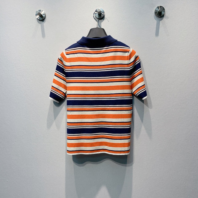 CELINE 26S STRIPED SHORT-SLEEVE POLO SHIRT 442