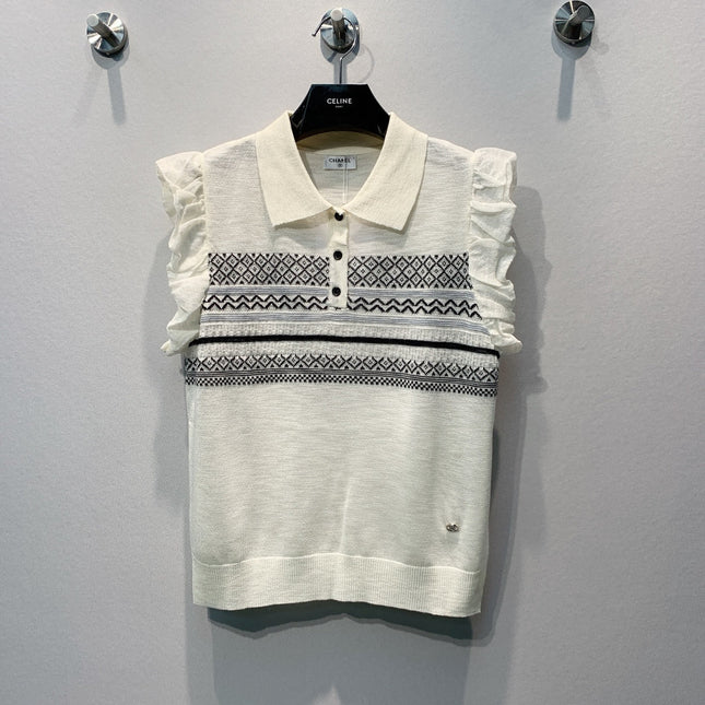 CHANEL 26S KNIT POLO TOP 1476