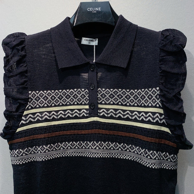 CHANEL 26S KNIT POLO TOP 1475