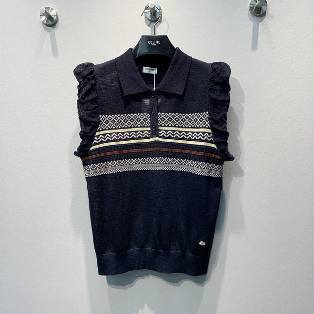 CHANEL 26S KNIT POLO TOP 1475