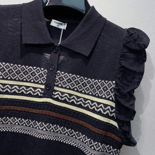 CHANEL 26S KNIT POLO TOP 1475