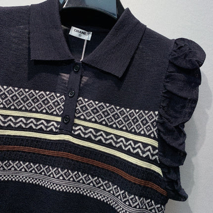 CHANEL 26S KNIT POLO TOP 1475
