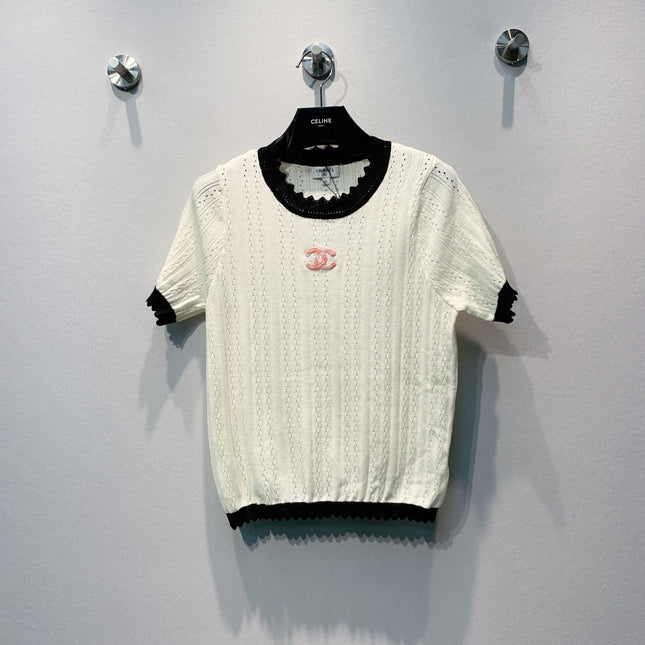 CHANEL 26S SHORT-SLEEVE KNIT TOP 1458