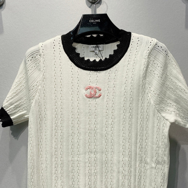 CHANEL 26S SHORT-SLEEVE KNIT TOP 1458