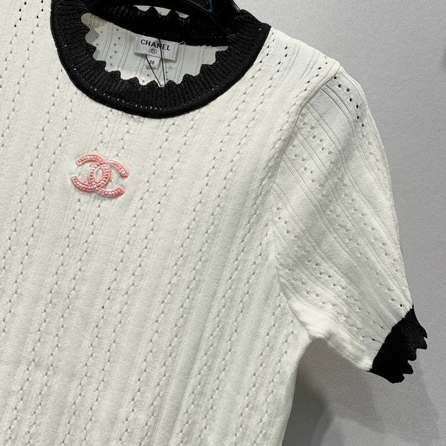 CHANEL 26S SHORT-SLEEVE KNIT TOP 1458