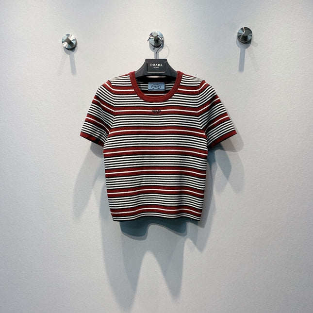 PRADA 26S SHORT-SLEEVE KNIT TOP 968