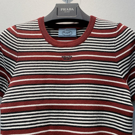 PRADA 26S SHORT-SLEEVE KNIT TOP 968