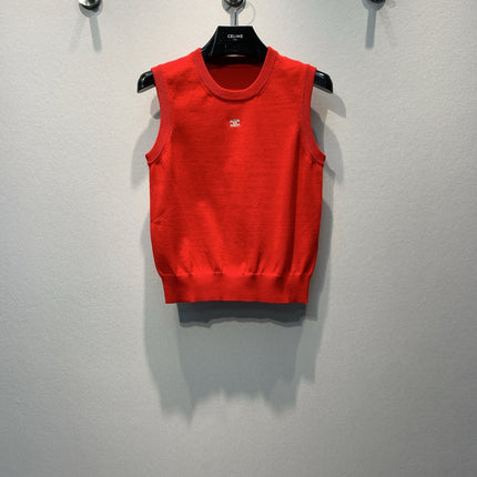 CELINE 26S SLEEVELESS KNIT TOP 386