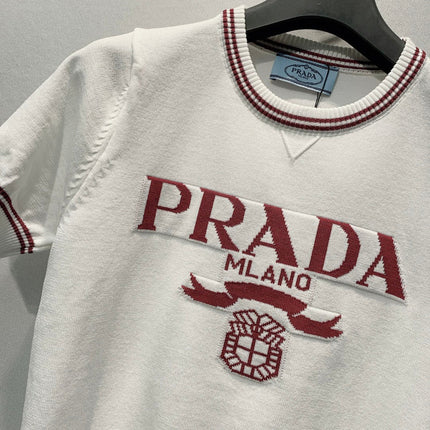 PRADA 26S SHORT-SLEEVE CREW-NECK KNIT TOP 1173