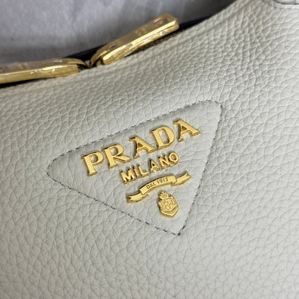PRADA 25S SMALL BAG 23 IN IVORY CALFSKIN GOLD HARDWARE