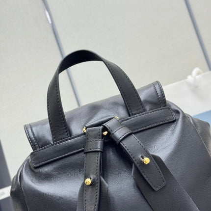 PRADA 25S EXPLORE MEDIUM BACKPACK 29 IN BLACK CALFSKIN GOLD HARDWARE