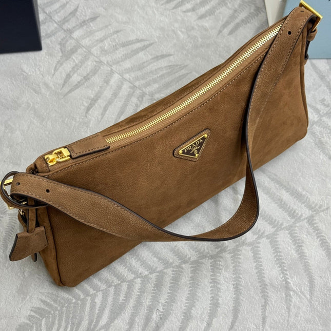 PRADA 26S SHOULDER BAG 36 IN BROWN LEATHER