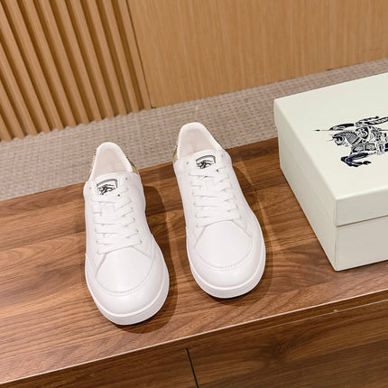 BURBERRY 26S SNEAKERS IN WHITE SOFT CALFSKIN