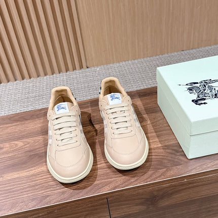 BURBERRY 26S SNEAKERS IN BEIGE SOFT CALFSKIN AND FABRIC