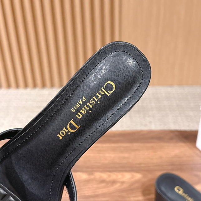 DIOR 26S HEEL SANDALS IN BLACK CALFSKIN STRAPPY