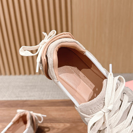 DIOR 26S LOW TOP SNEAKERS IN LIGHT PINK SUEDE