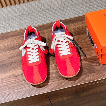 JACQUEMUS 26S SNEAKERS IN RED SUEDE & FABRIC