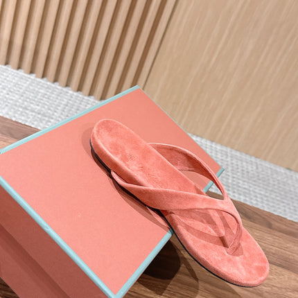 LP 26S THONG SANDALS IN CORAL PINK SUEDE
